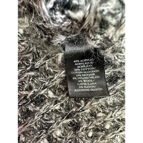 Ann Taylor Sweater Size Small (XS) Gray Marled Mohair Wool Blend Side Slits - Picture 4 of 9